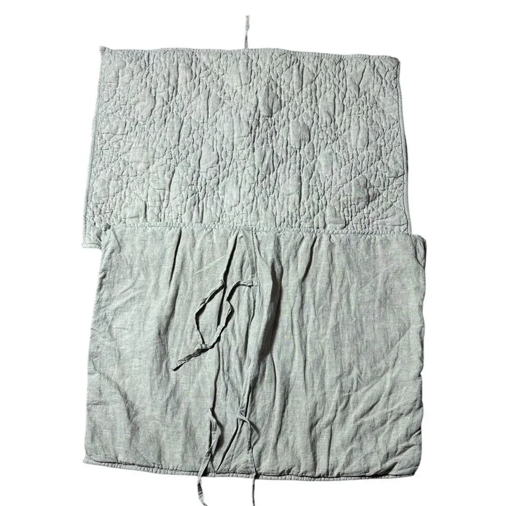 Restoration hardware 100% linen sham pillow cases‎ textured close tie back